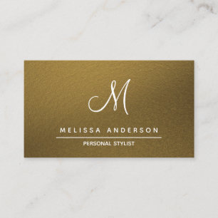 Business card with monogram in simple style.