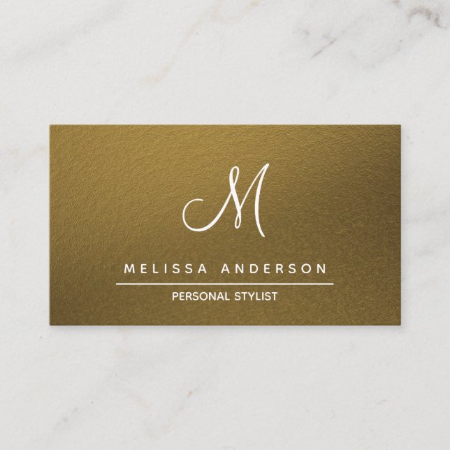 Business card with monogram in simple style. (Front)