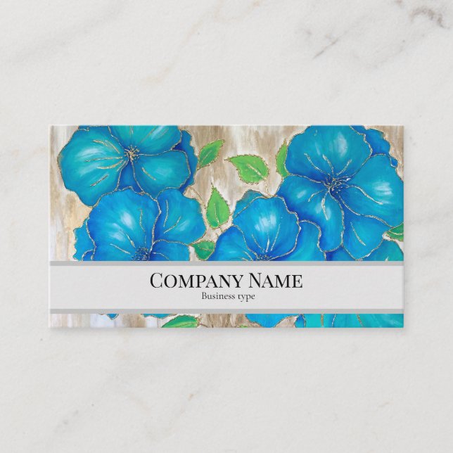 Business Card with painting of flowers (Front)