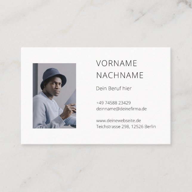 Business card with photo template - even design (Front)