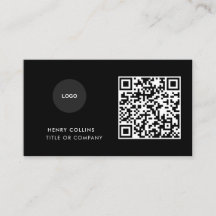 Business Card with QR Code | Black Modern Design
