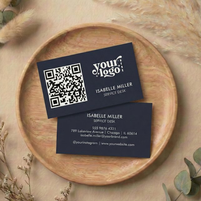 Business Card with QR Code | Modern Navy Design (Business Card with QR Code | Modern Navy Design)