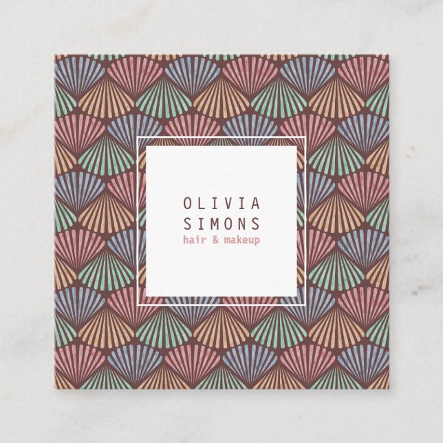  Business Card with retro shells pattern. (Front)