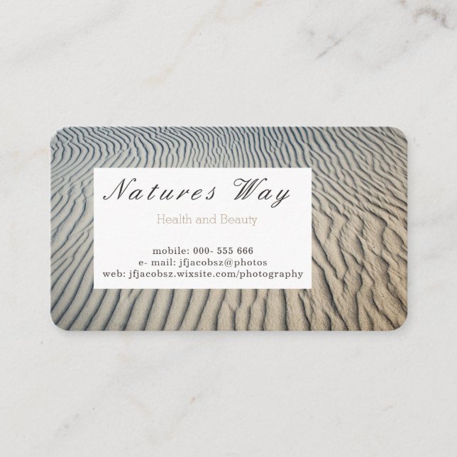 Business Card with textured sea sand background (Front)