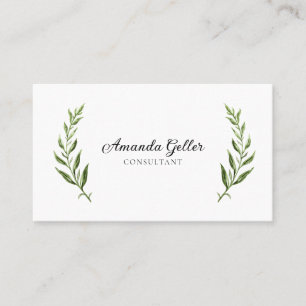 Business card with watercolor plants.