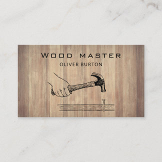 Business card with wood texture.
