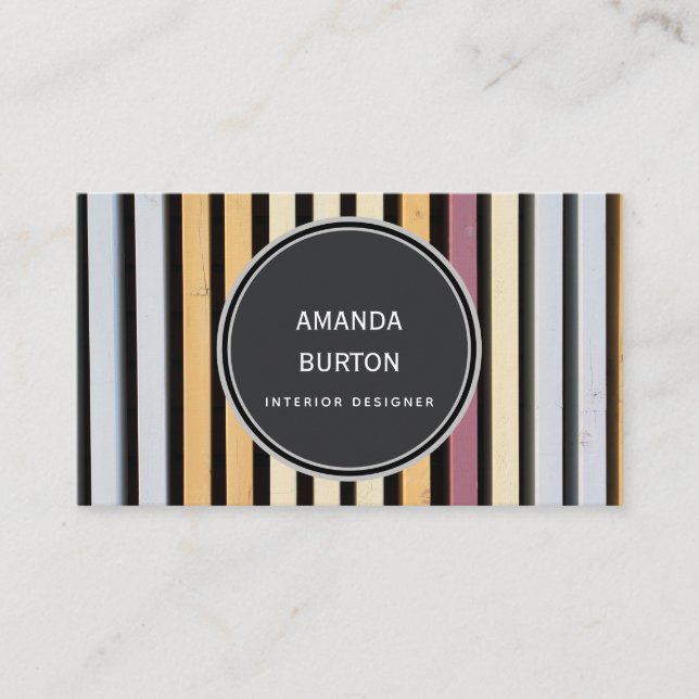 Business card with wood texture. (Front)