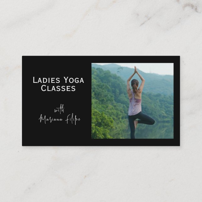 Business Card, Yoga Classes photo customizable Card (Back)
