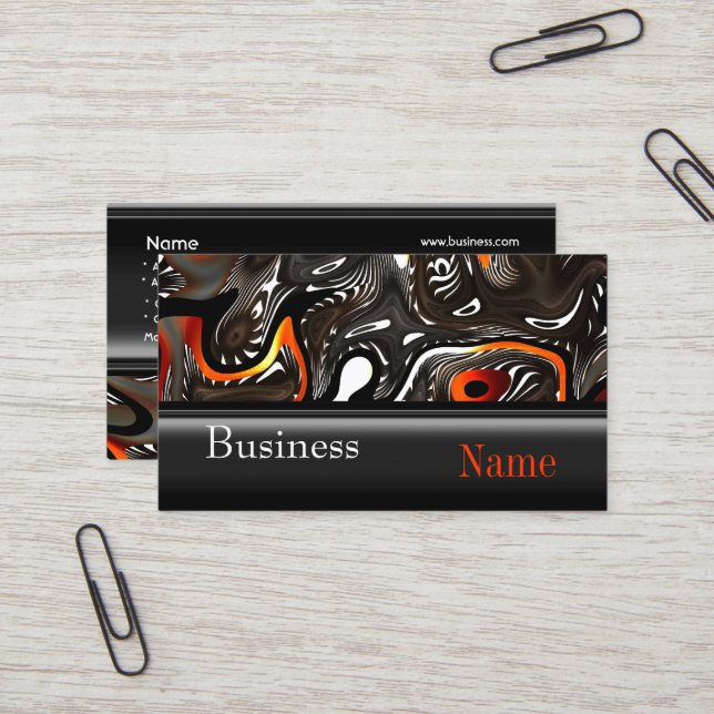 Business Card Zizzago Africa Abstract Orange (Front/Back In Situ)