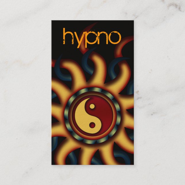 Business Cards Abstract Yin Yang Sunshine, Orange (Front)