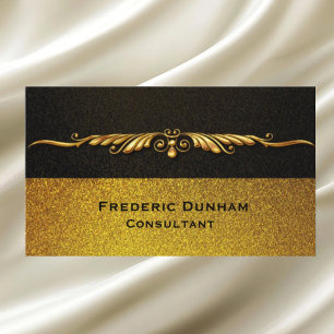 Business Cards - Black and Gold Fancy Modern
