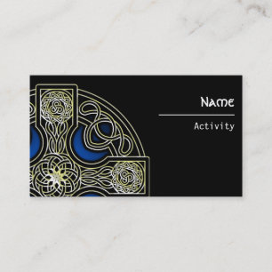 business cards blue Celtic cross