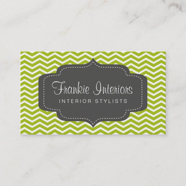 business cards > chevron2 [charcoal:lime] (Front)