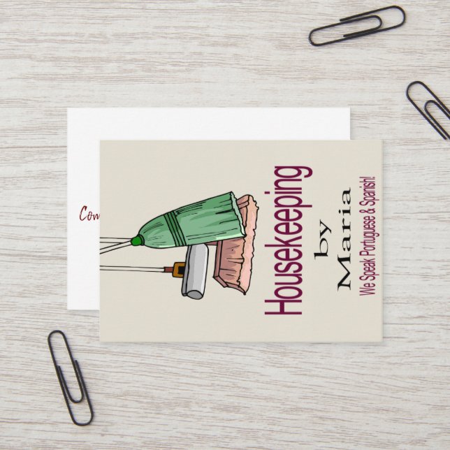 Business Cards, Cleaning Lady  Business Card (Front/Back In Situ)