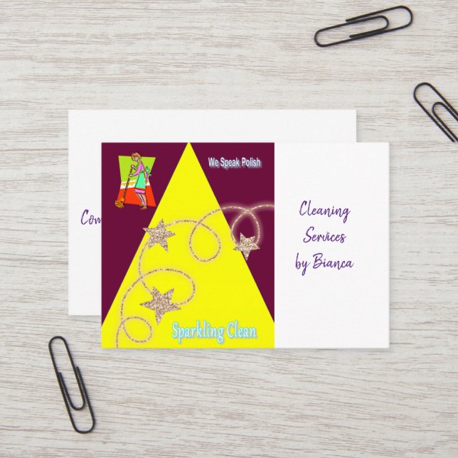 Business Cards, Cleaning Lady  Business Card (Front/Back In Situ)