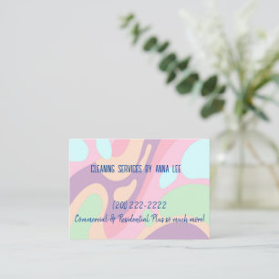 Business Cards, Cleaning Lady Pastel Business Card