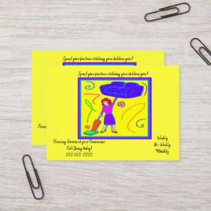 Business Cards, Cleaning Lady Services Business Card