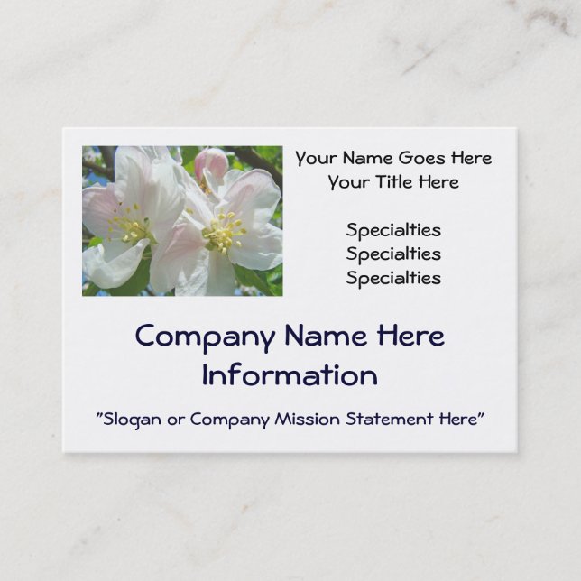 Business Cards Custom Apple Blossoms Pastel (Front)