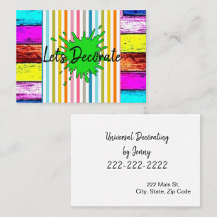 Business Cards, Decorating Painting Stripe Business Card