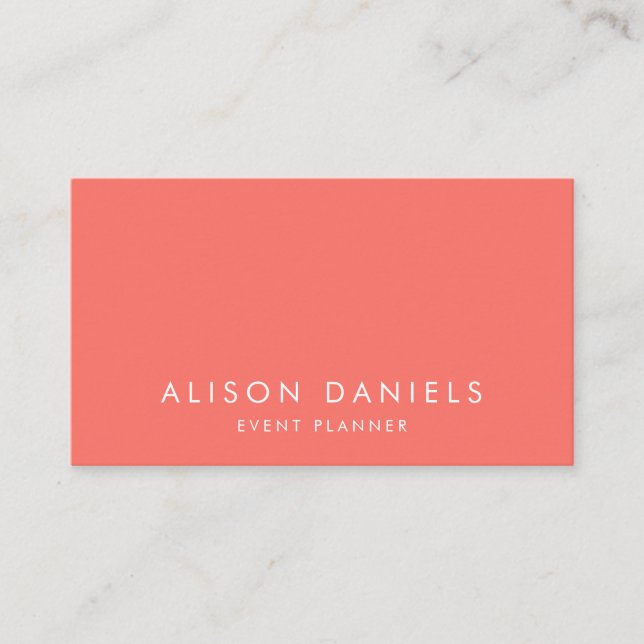Business Cards | Elegant and Stylish Coral (Front)