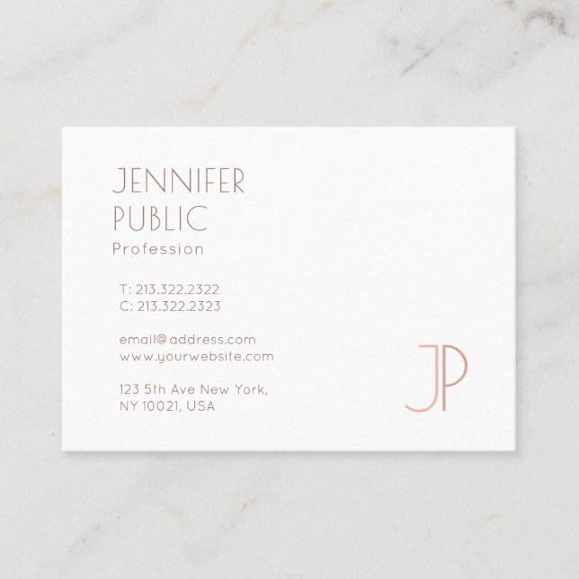 Business Cards Elegant Modern Monogram Template (Front)