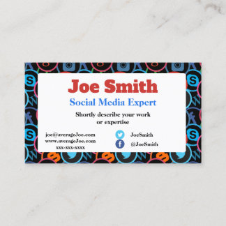 Business Cards for social media expert - dark 