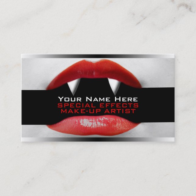 Business Cards For Special Effects Make-Up Artists (Front)