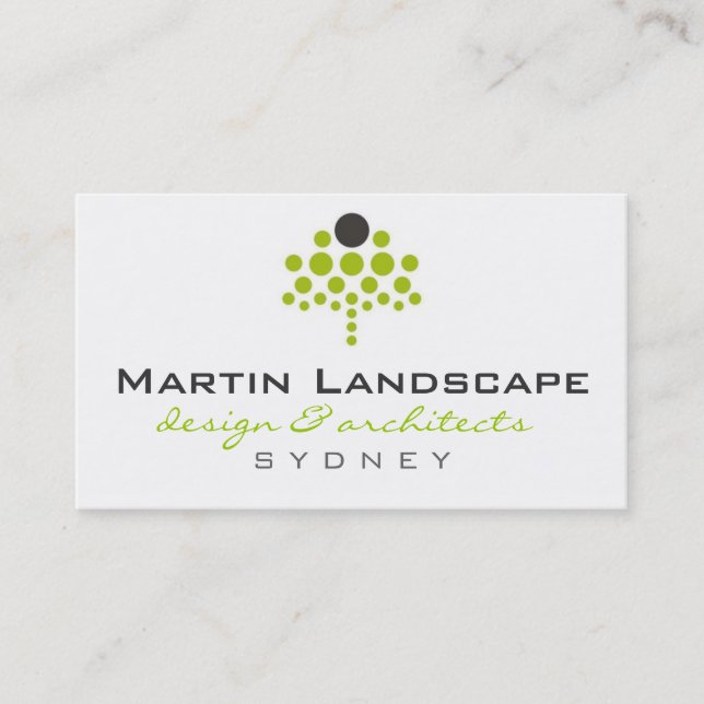 business cards > landscaper  [lime : charcoal] (Front)