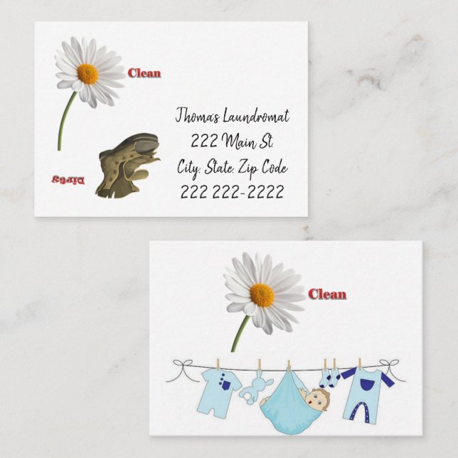 Business Cards, Laundromat Card (Front/Back)