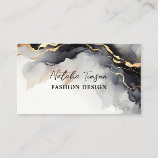 Business Cards Luxury Black Gold Marble 