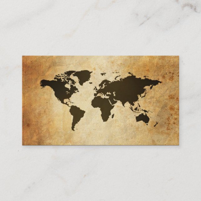 Business Cards Old Map Globe (Front)