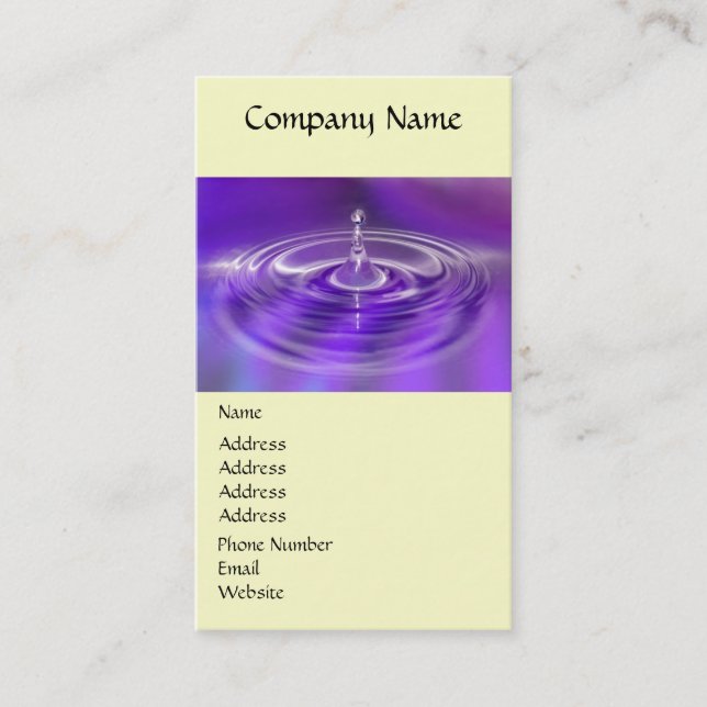 Business Cards - Purple Water Drop (Front)