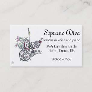 business cards: soprano diva business card