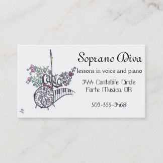 business cards:  soprano diva card