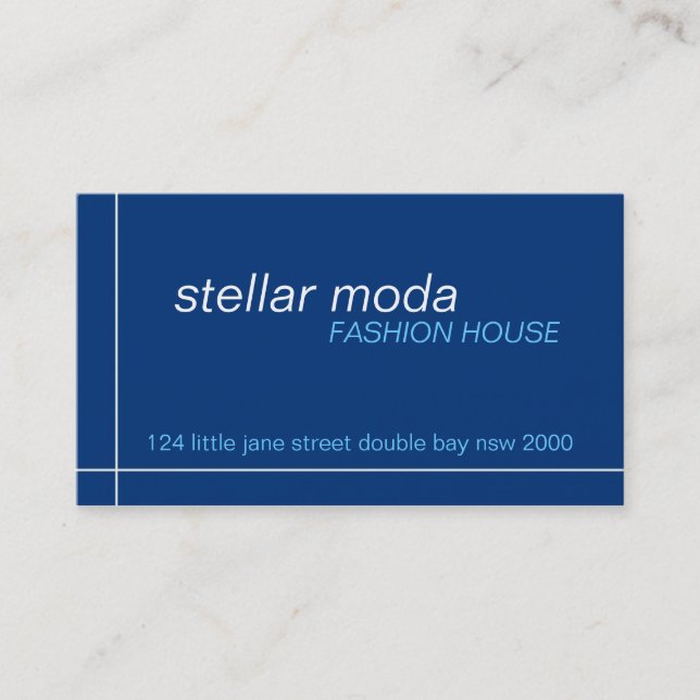 business cards > stellar moda [navy+blue] (Front)