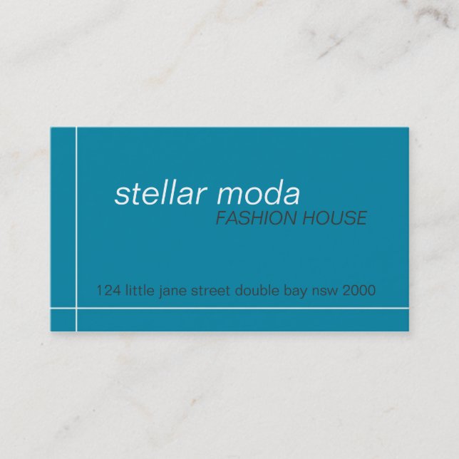 business cards > stellar moda [teal+charcoal] (Front)