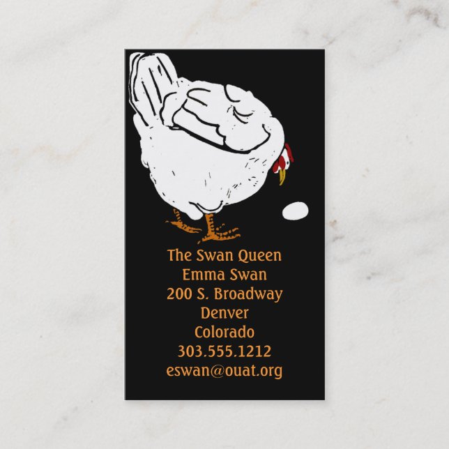 Business Cards Victorian Woodcut Chicken and Egg (Front)