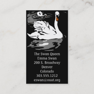 Business Cards Victorian Woodcut Swans