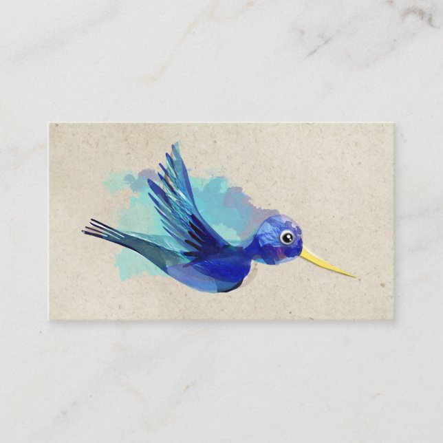 BUSINESS CARDS WATERCOLOR HUMMING BIRD (Front)