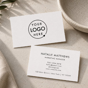 Business Cards White Minimalist Custom Logo Card
