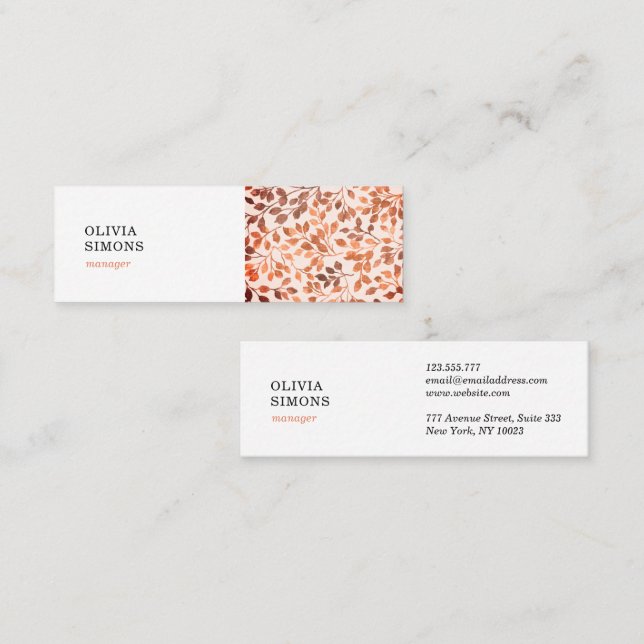 Business Cards with vintage floral pattern (Front/Back)