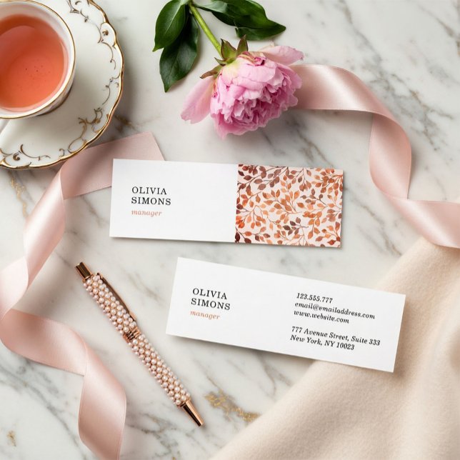 Business Cards with vintage floral pattern (Luxury and elegant floral business card – perfect for female professionals)