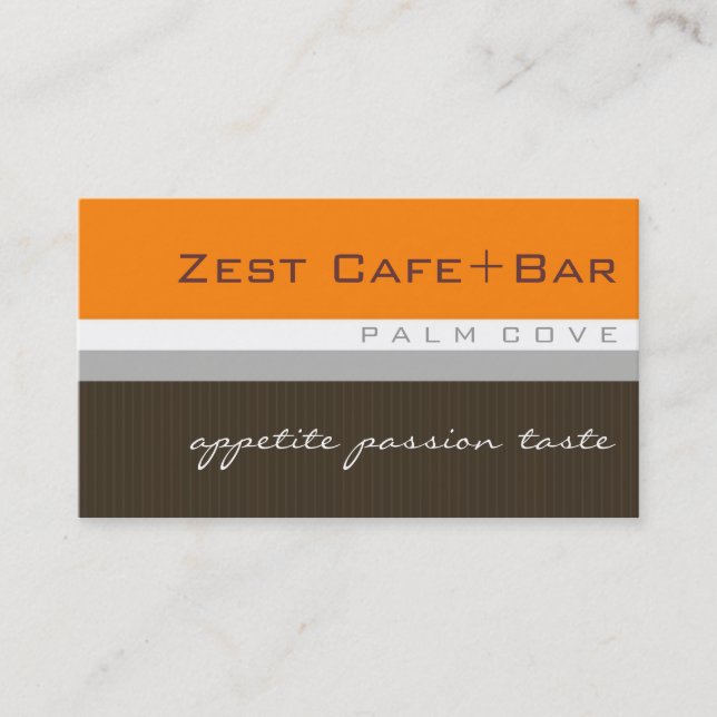 business cards > zest [citrus orange+chocolate] (Front)