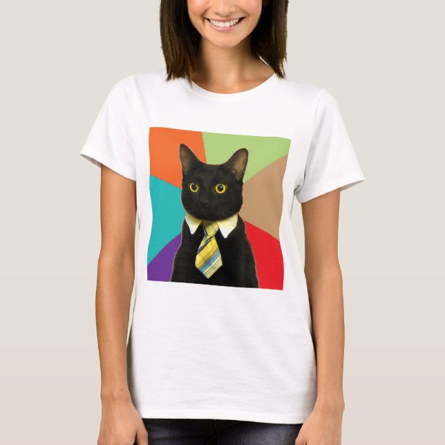 Business Cat Advice Animal Meme T-Shirt (Front)