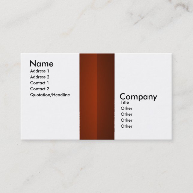 Business Centre Collection Card (Front)