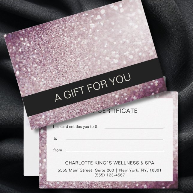 BUSINESS  CERTIFICATE gift for you (Glitter BUSINESS CERTIFICATE Card, personalized. Luxury, royal, modern.)