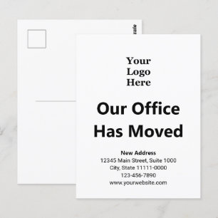 Business Change of Address Black and White  Postcard
