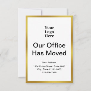 Business Change of Address Gold and White Template
