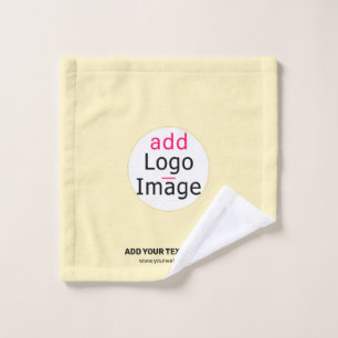 Business Chic Customizable Add Your Logo Vanilla Wash Cloth