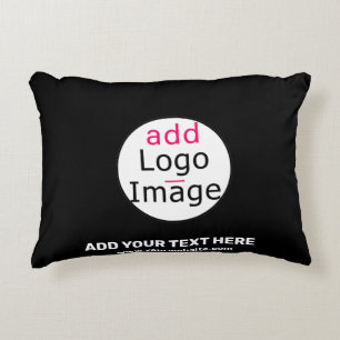 Business Chic Customizable Black White Accent Pillow
